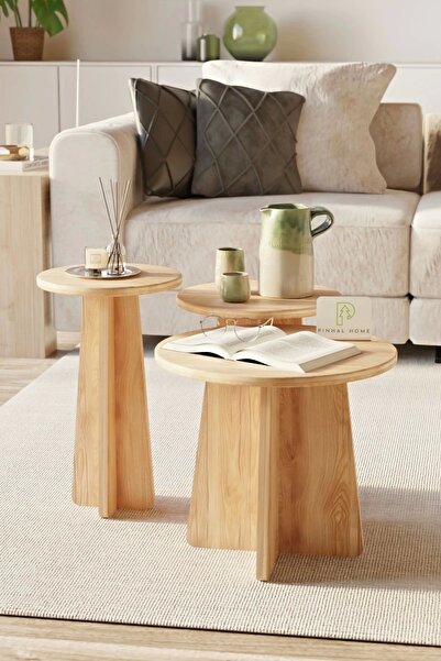 Pinhal Home Mantar 3lü Zigon Sehpa Safir