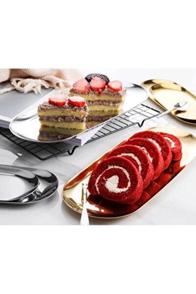 farklı evim 3Pcs Large (30cm X 12cm) Kayak Oval Silver Snack Bowl Dessert Jewelry Cosmetic Dish Stainless Steel
