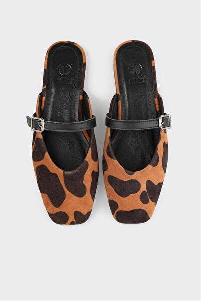 Elle Shoes Taba Deri Kadın Terlik