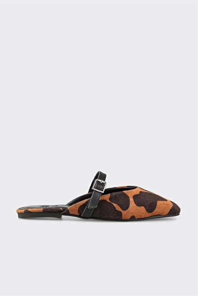Elle Shoes Taba Deri Kadın Terlik