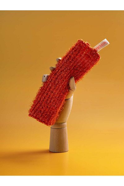 LET'SCRUB Super Flexible Orange Bath Loofah Suitable for All Skin Types Shower Loofah - Unisex 20X30 cm