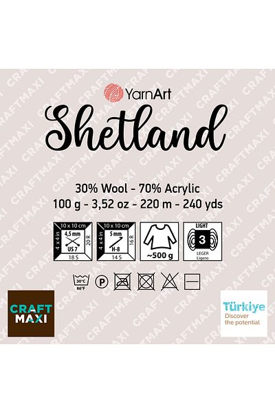 Yarnart Shetland - Πλεκτό Νήμα Μαύρο-502