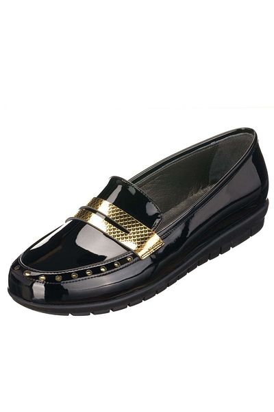 İriadam 41,42,43,44 Nr1522 Black Patent Leather Stylish Comfortable Comfortable Large Size Women's Shoes