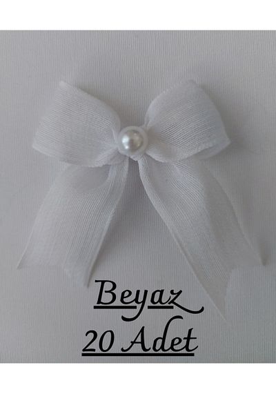 SEVİMLİ TASARİMLAR Panglică de in cu perle Napoli Ready Bow (20 buc)