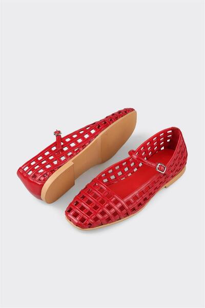 Elle Shoes Kırmızı Deri Kadın Günlük Ayakkabı