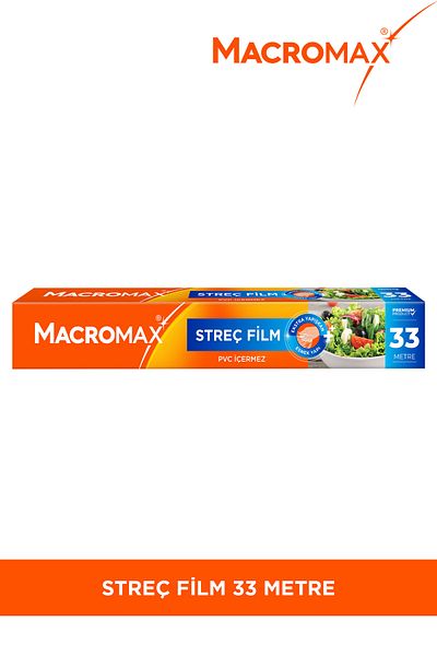 MACROMAX غلاف مطاطي 33 مترًا، خالي من مادة PVC، غلاف مطاطي بحجم قياسي يحافظ على الطعام طازجًا