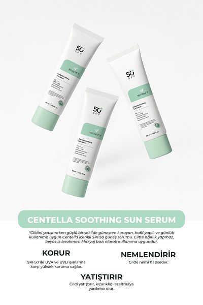 WIWIFY Soothing Repair High Protection Centella Soothing Sun Serum Spf 50+ Pa++++ 50ml Sunscreen