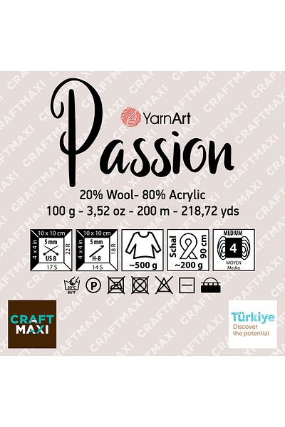 Yarnart Passion - Μαρμάρινο Χειροποίητο Πλεκτό Νήμα Ebruli-1254