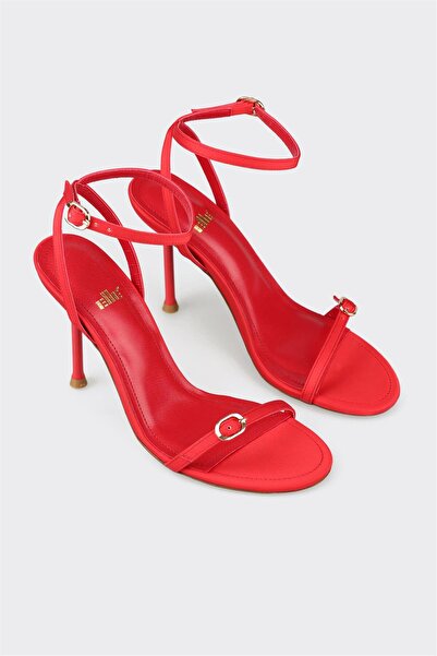 Elle Shoes Kırmızı Kadın Topuklu Sandalet