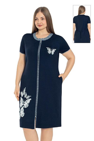 ROMEO LİFE Γυναικείο φόρεμα μεγάλου μεγέθους Lycra Viscose με τσέπη με φερμουάρ 7059