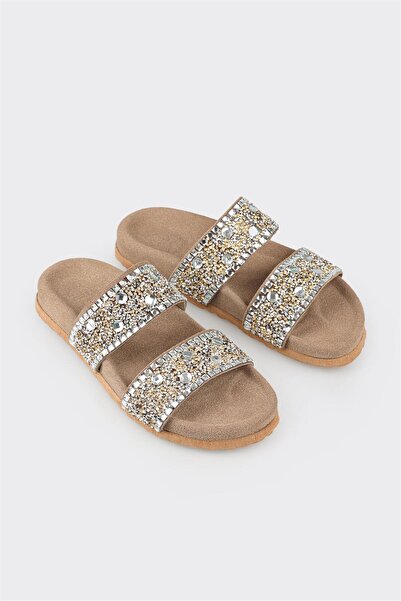 Elle Shoes Bej Deri Kadın Terlik