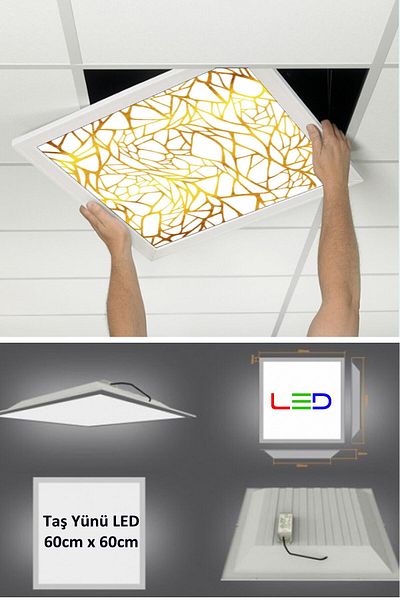 Gökyüzü Panel 60x60 Stone Wool Hanging Ceiling LED-60cmx60cm Led Luminaire-54w-white-led Panel-hanging Ceiling LED-mounted