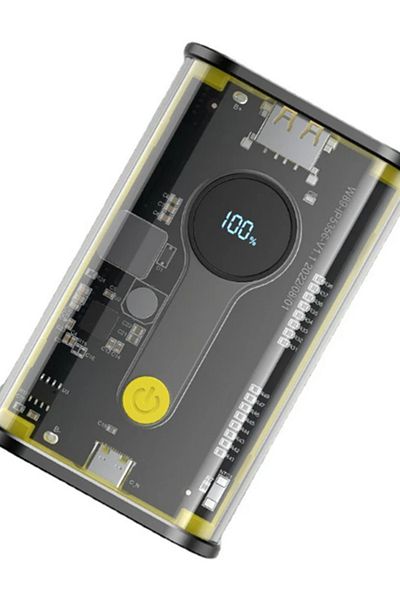 MACON 10000mah Transparent Fast Charging Portable Advanced Power Bank USB Type-C Charging