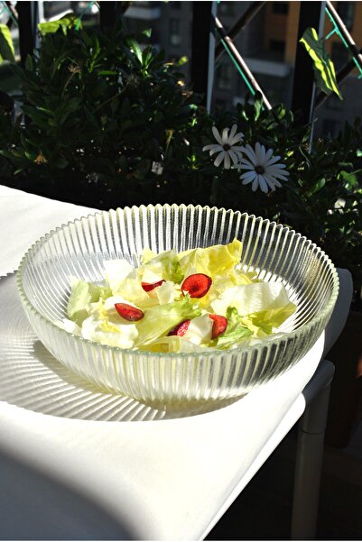 Qualitev 20 Cm Cam Salata Kasesi Orta Boy Meyve Tabağı 1 Adet- Vargas