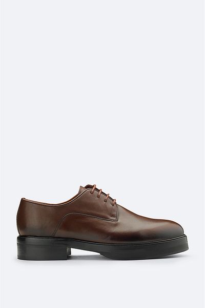 Avva Men's Brown 100% Leather Laced Leather Classic Shoes A32y8027