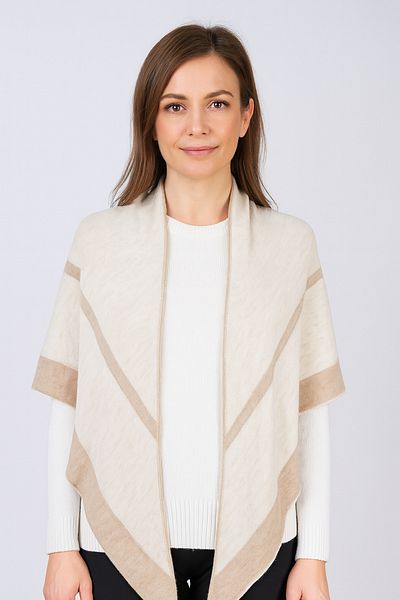 Sebir Moda Striped Two Colors Triangle Knitwear Shawl