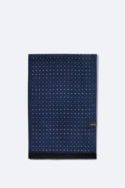 Avva Men's Navy Blue Tasseled Patterned Shawl A32Y9401