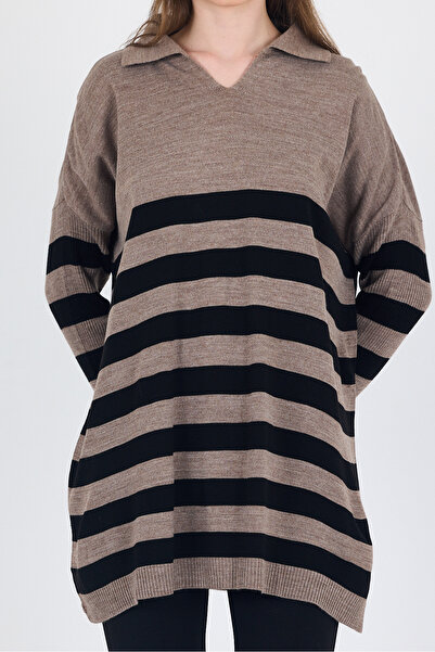 Rays Mink Polo Neck Striped Tunic 5340