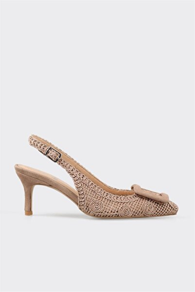 Elle Shoes Naturel Kadın Topuklu Ayakkabı