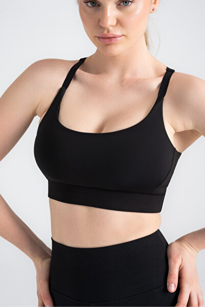 Leggfly صدرية رياضية نسائية مدعمة بحزام سفلي قابل للتعديل وغطاء ثابت باللون ا...