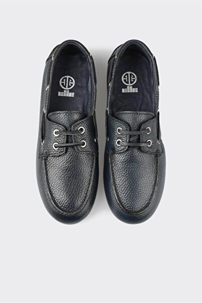 Elle Shoes Lacivert Deri Kadın Günlük Ayakkabı