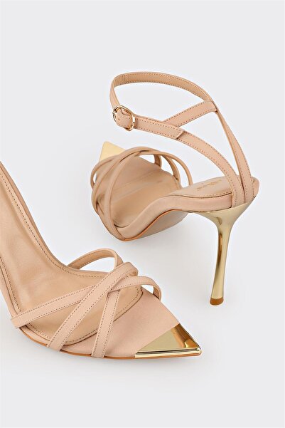 Elle Shoes Naturel Kadın Topuklu Ayakkabı