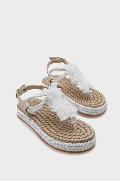 Capone Outfitters Dámské sandály Cornelia Straw Flip Flop s květinami