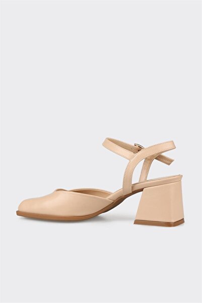 Elle Shoes Bej Kadın Topuklu Ayakkabı
