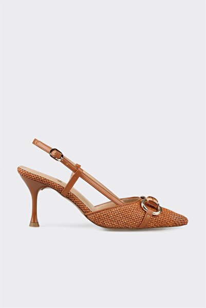 Elle Shoes Taba Kadın Topuklu Ayakkabı