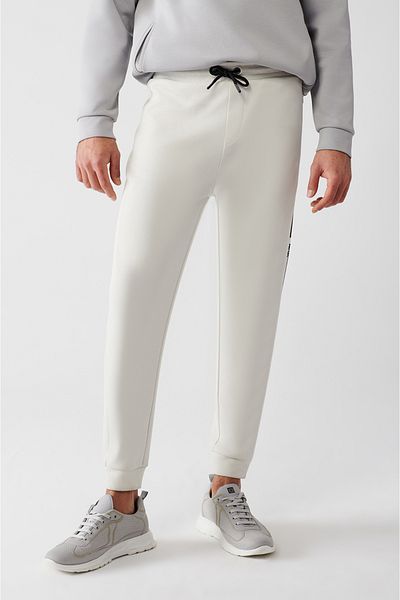 Avva Men's Stone Interlock Fabric Waist Lace-Up Elastic Leg Sweatpants A32Y3401
