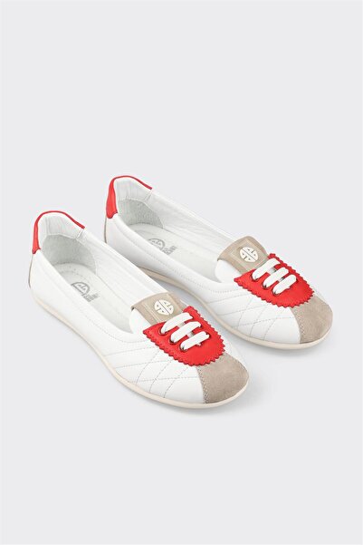 Elle Shoes Kırmızı Deri Kadın Spor Ayakkabı