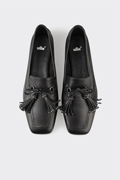 Elle Shoes Siyah Deri Kadın Günlük Ayakkabı