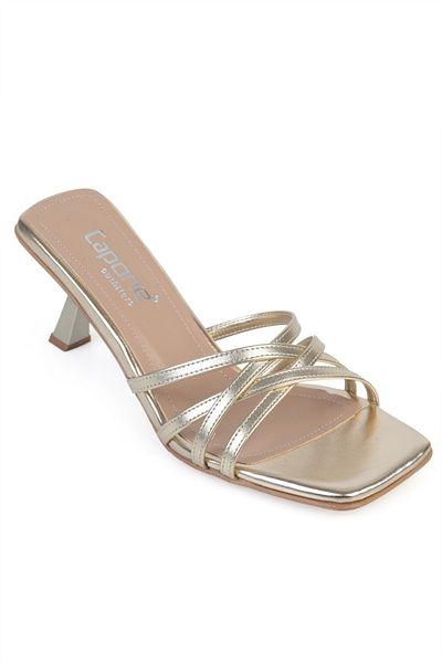 Capone Outfitters Liora Blunt Toe Heeled Strappy Women's Slippers