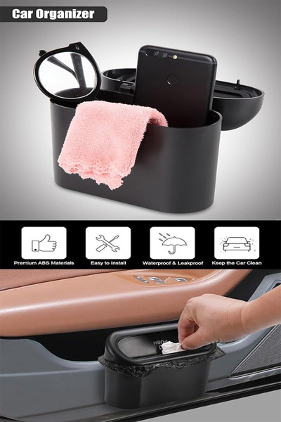 UYDEE Portable Car Trash Can - Liquid Proof, Portable Trash Can with Lid