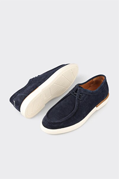 Elle Shoes Lacivert Deri Erkek Günlük Ayakkabı