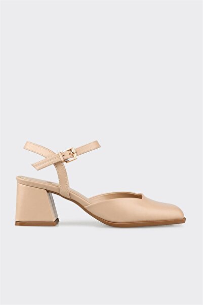 Elle Shoes Bej Kadın Topuklu Ayakkabı