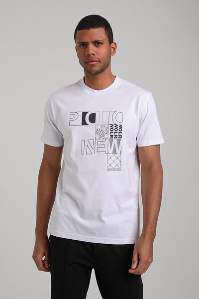 NEW WORLD POLO Crew neck white Slim Fit t-shirt 24ssm20295