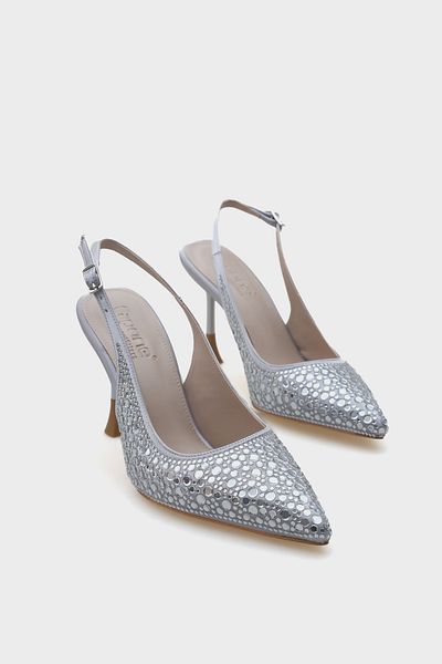 Capone Outfitters Stiletto cu toc înalt din satin Hope Stone
