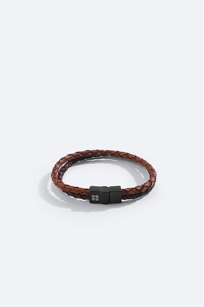 Avva Men's Tan 100% Leather Bracelet A31y9626