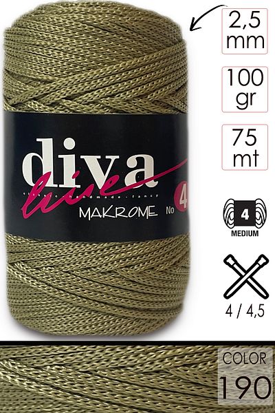 Diva İplik 2 mm 100 gr Πολυστυρένιο Macro Party 90 μέτρα Poly Macro Rope Supla και Τσάντα Σχοινί