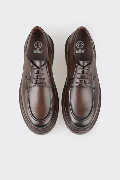 Elle Shoes Brown Leather Men's Casual Shoes