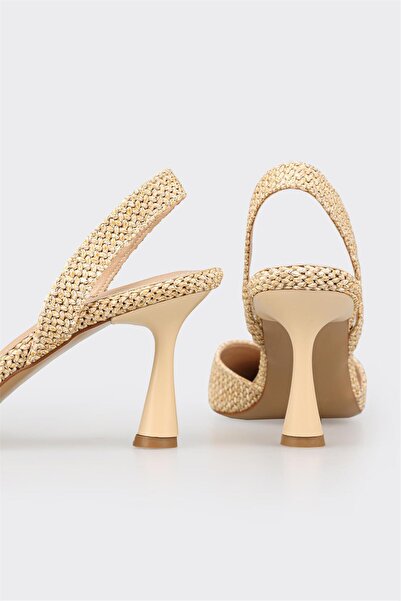 Elle Shoes Naturel Kadın Topuklu Ayakkabı