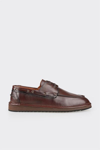 Elle Shoes Καφέ Δερμάτινα Ανδρικά Casual Παπούτσια