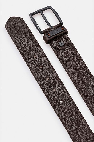Avva Men's Brown Patterned 100% Leather Belt A31y9313