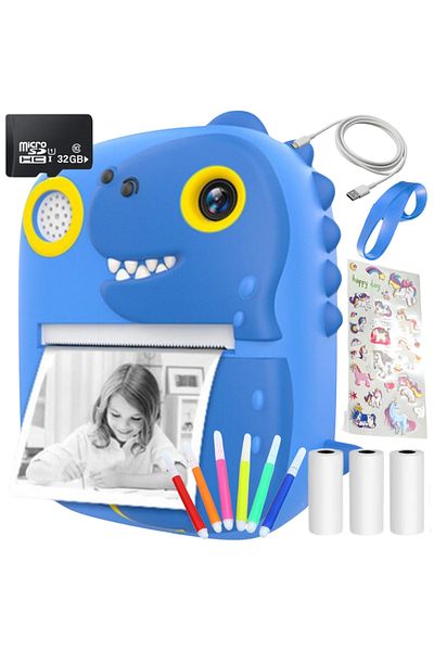 SMARTIC Camera, Instant Print, Full Hd 1080p, 2.4”, 800mah, Games, Mp3, Memory Card Gift