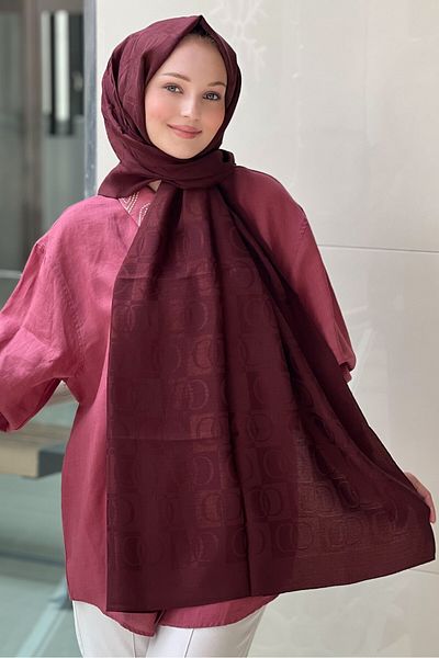 Imannoor شال قطني من Imannoor 3001 بنمط الداما Naia