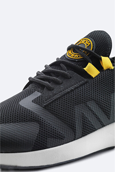 Avva Men's Black Printed Flexible Sole Sneaker Shoes A31Y8039