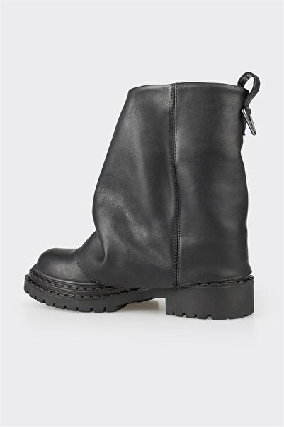 Elle Shoes Siyah Deri Kadın Günlük Bot