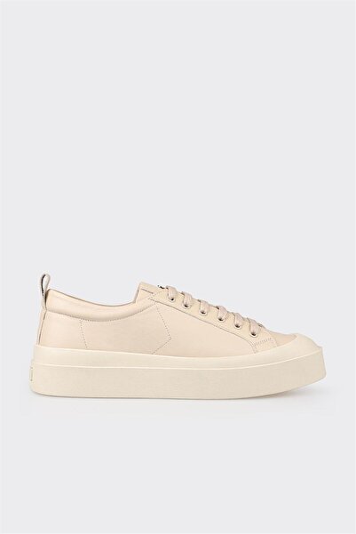 Elle Shoes Bej Deri Erkek Spor Ayakkabı