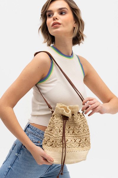 Matthew Cox Wicker Imported Cross Shoulder Bag